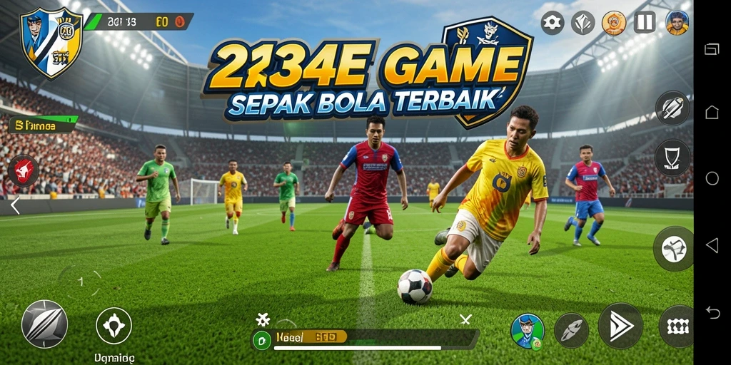 Tampilan gameplay menegangkan di lapangan sepak bola.