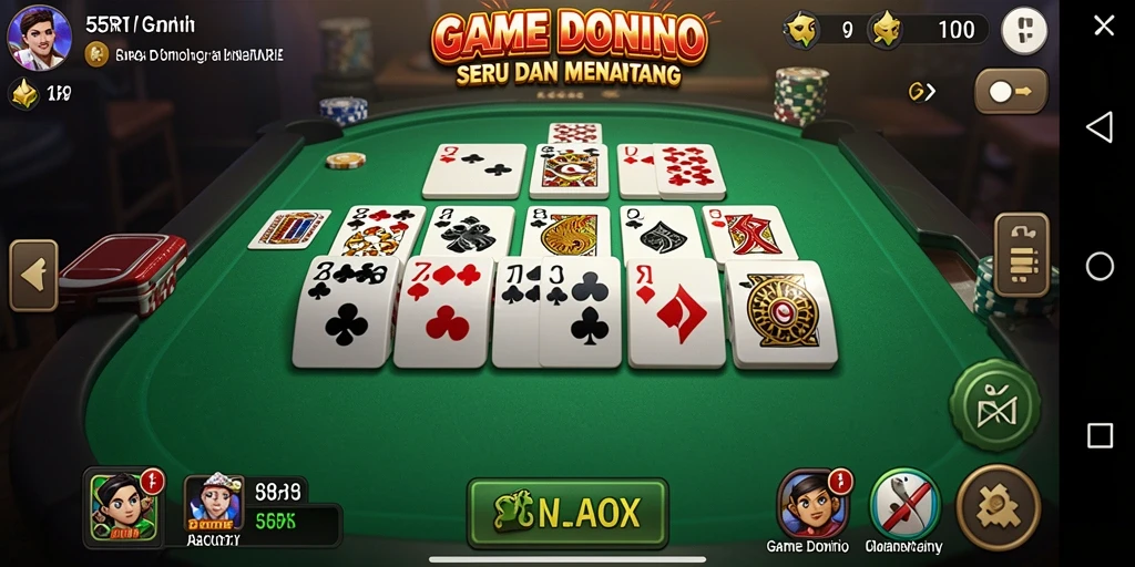 Tampilan seru gameplay Domino di 55RT.