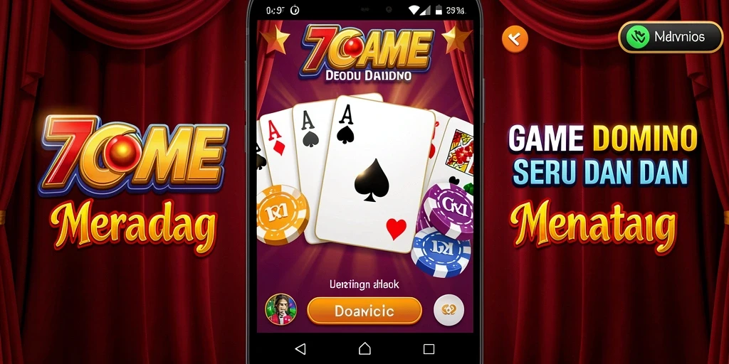 Screenshot gameplay 7GAME menunjukkan antarmuka permainan Domino yang menarik.