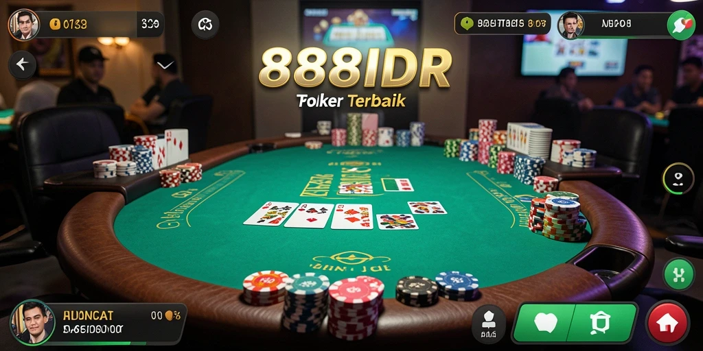 Tampilan menarik dari gameplay Poker di 888IDR.