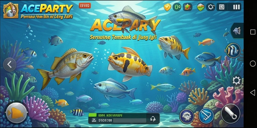 Tampilan gameplay Tembak Ikan yang seru dan penuh warna.