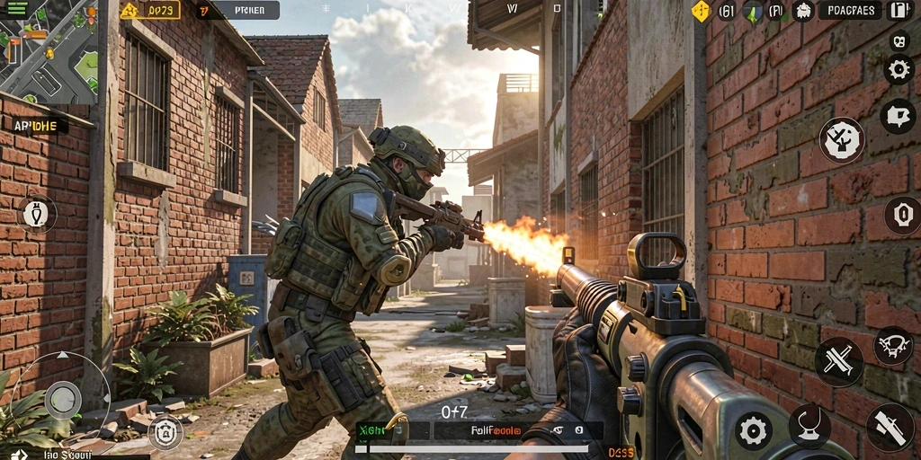 Tampilan gameplay mendebarkan dengan aksi tembak-menembak intens.
