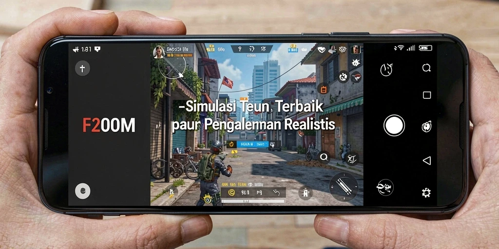 Screenshot gameplay F200M yang menunjukkan interaksi mendalam dalam simulasi.