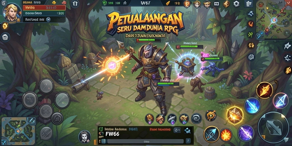 Gameplay FW66 yang menampilkan karakter beraksi dalam pertarungan RPG.