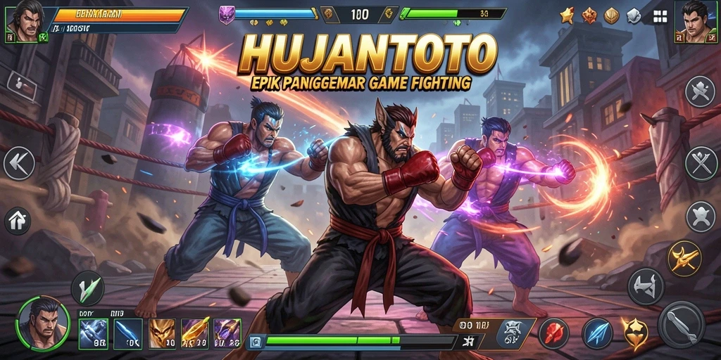 Tampilan gameplay pertarungan yang seru dan mendebarkan.