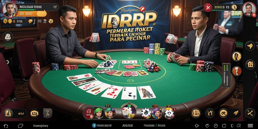 Screenshot gameplay IDRRP yang menampilkan suasana poker yang mendebarkan.