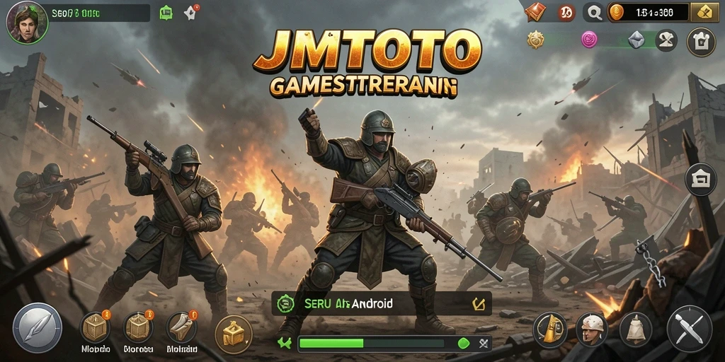 Tampilan gameplay seru di JMTOTO yang menampilkan strategi pertempuran.