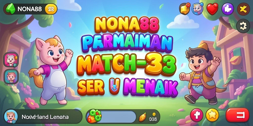 Screenshot gameplay NONA88 menunjukkan aksi seru dalam permainan Match-3.