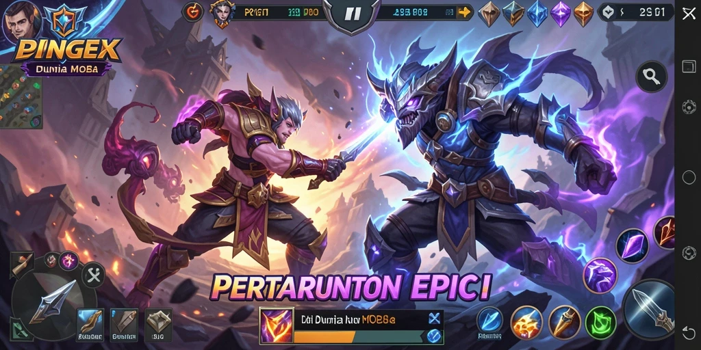 Tangkapan layar utama PG11 menyoroti pertempuran intens di arena MOBA.