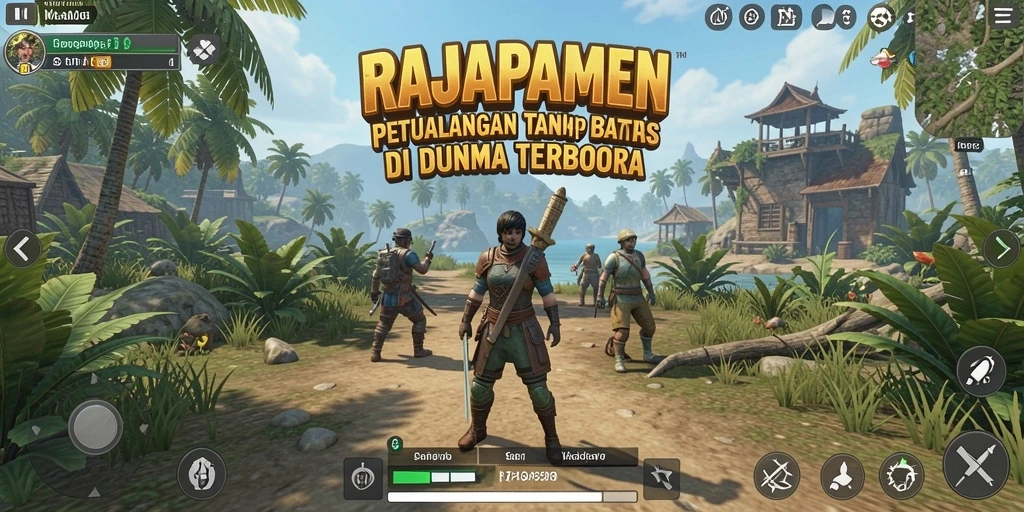 Gameplay seru RAJAPAMEN dalam dunia terbuka yang luas.