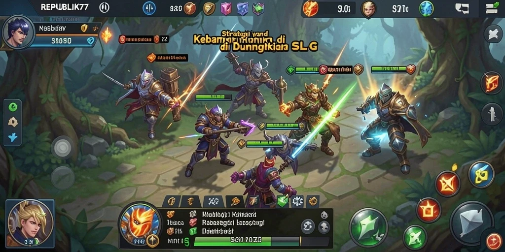 Tampilan gameplay mendalam dari REPUBLIK77 dengan strategi SLG yang menantang.