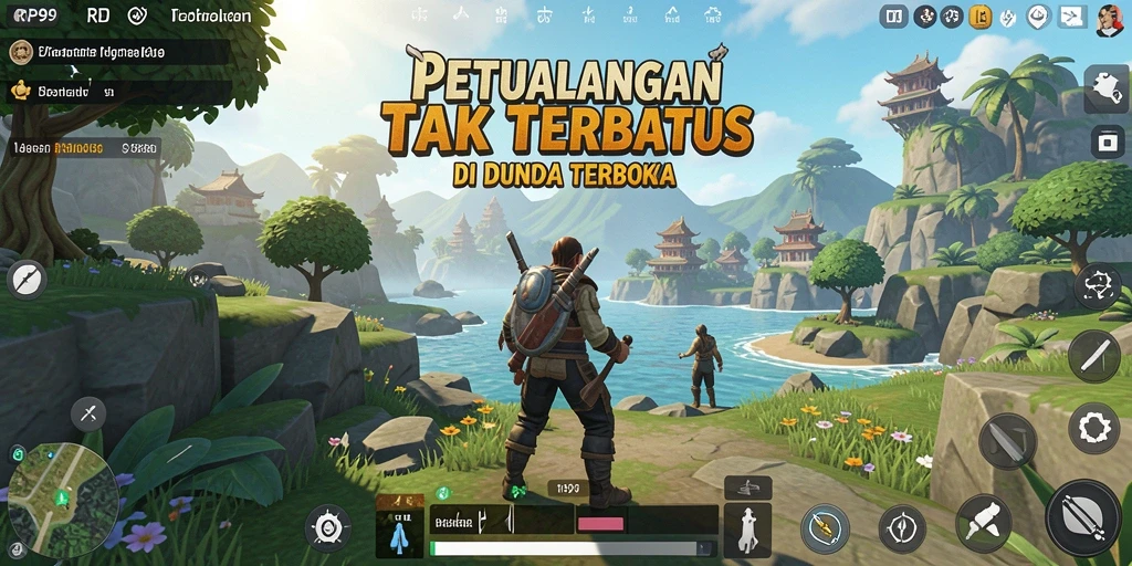 Screenshot RP99 menampilkan pemandangan indah dalam dunia Open World.