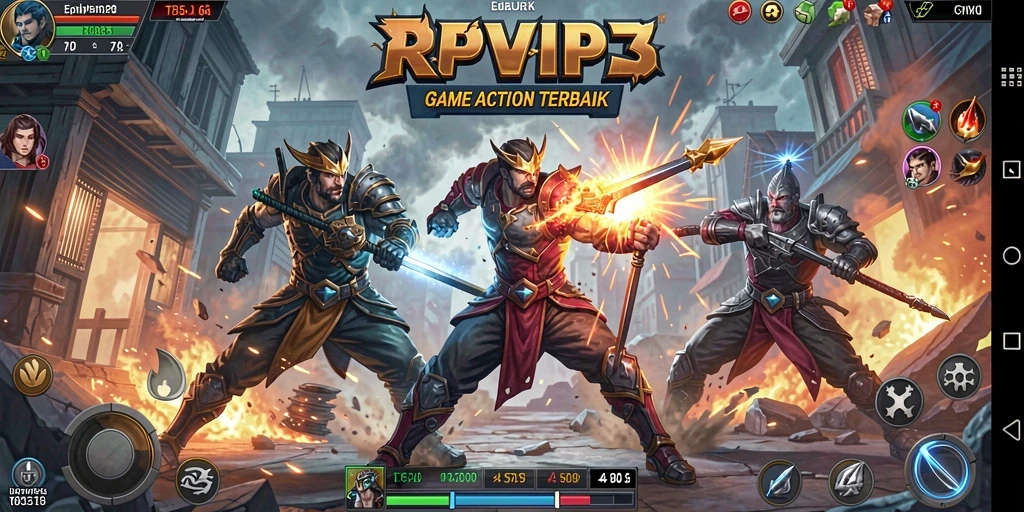 Screenshot RPVIP3 menampilkan aksi pertarungan yang intens dan grafis memukau.