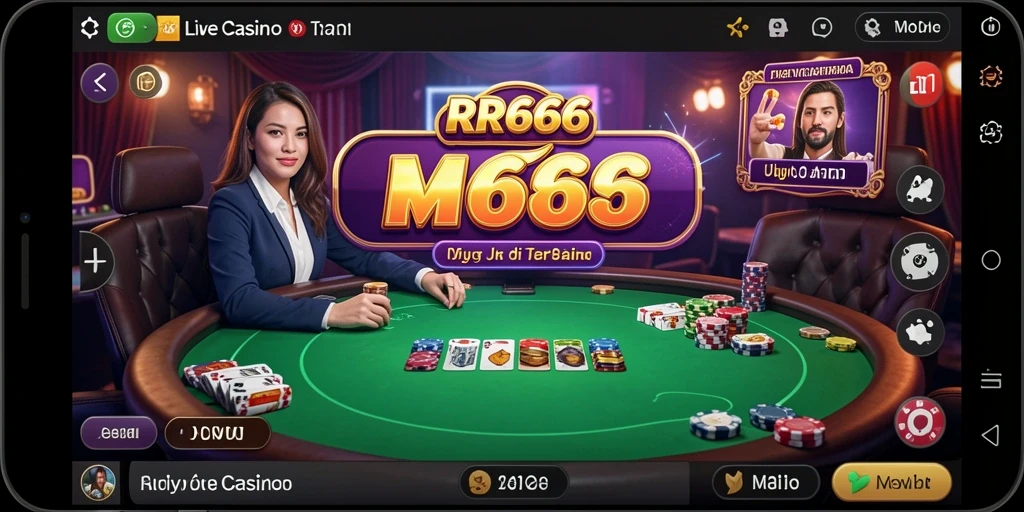 Screenshot gameplay Live Casino RR666 yang interaktif dan mendebarkan.