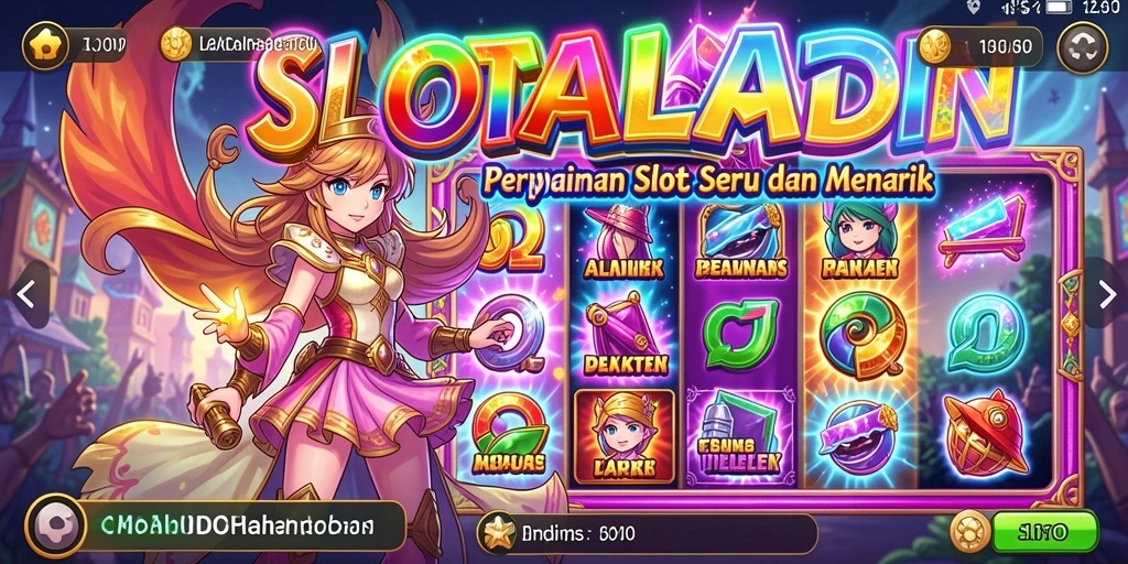 Tampilan gameplay menawan dari SLOTALADIN dengan karakter anime.