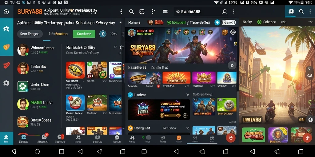 Tampilan utama SURYA88 dengan fitur utilitas terkini.