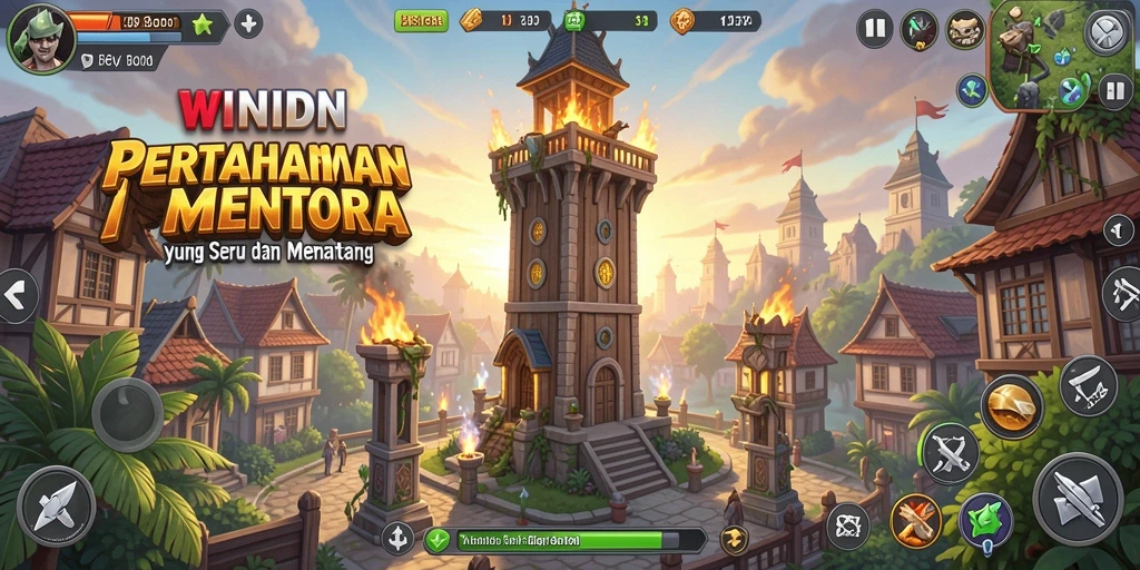 Gameplay WINIDN yang seru dalam genre Tower Defense.